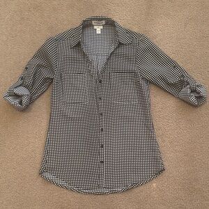 Express Black and White Button Down Shirt